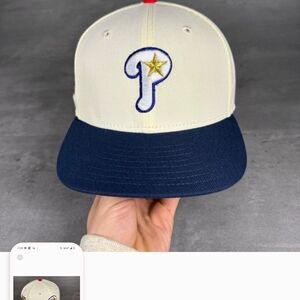 New Era Cream and Navy Kids Cap with Star P Patch